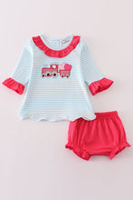 Load image into Gallery viewer, Pink truck heart applique girl bloomer set
