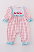 Load image into Gallery viewer, Valentine&#39;s day heart envelope embroidery plaid girl romper
