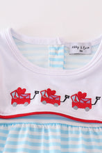 Load image into Gallery viewer, Valentine&#39;s day heart envelope embroidery stripe boy romper
