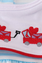 Load image into Gallery viewer, Valentine&#39;s day heart envelope embroidery stripe boy romper
