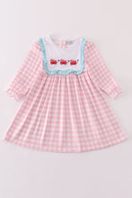 Load image into Gallery viewer, Valentine&#39;s day heart envelope embroidery plaid girl dress
