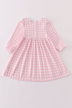 Load image into Gallery viewer, Valentine&#39;s day heart envelope embroidery plaid girl dress
