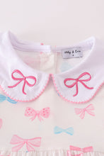 Load image into Gallery viewer, Pink bow embroidery girl set
