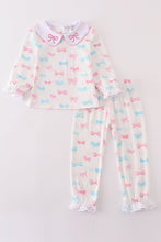 Load image into Gallery viewer, Pink bow print girl set
