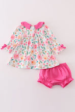 Load image into Gallery viewer, Pink floral girl bloomer set
