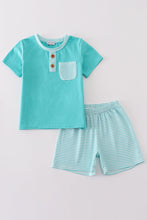 Load image into Gallery viewer, Mint stripe boy set
