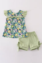 Load image into Gallery viewer, Greem lemon print girl set
