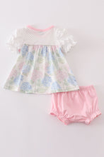 Load image into Gallery viewer, Pink Blossom Serenity print girl bloomer set
