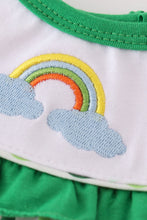 Load image into Gallery viewer, Green clover rainbow embroidery girl bubble
