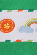 Load image into Gallery viewer, Green clover rainbow embroidery boy set
