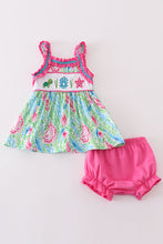 Load image into Gallery viewer, Green Island Breeze embroidery girl bloomer set
