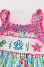 Load image into Gallery viewer, Green Island Breeze embroidery girl bloomer set
