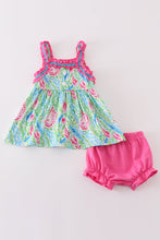 Load image into Gallery viewer, Green Island Breeze embroidery girl bloomer set
