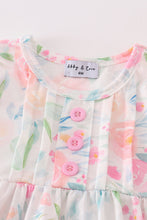 Load image into Gallery viewer, Pink Pastel Meadow print girl bloomer set
