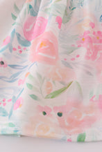 Load image into Gallery viewer, Pink Pastel Meadow print girl bloomer set
