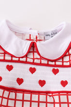 Load image into Gallery viewer, Valentine&#39;s day smocked heart embroidery boy bubble
