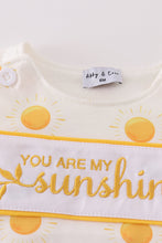 Load image into Gallery viewer, Yellow you are my sunshine embroidery boy bubble
