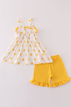 Load image into Gallery viewer, Yellow you are my sunshine embroidery girl set
