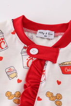 Load image into Gallery viewer, Red the lord&#39;s chicken print girl romper
