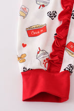 Load image into Gallery viewer, Red the lord&#39;s chicken print girl romper
