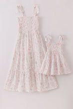 Load image into Gallery viewer, Pink blush meadow smocked mom&amp;me dress
