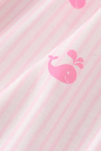 Load image into Gallery viewer, Pink stripe whale print girl set
