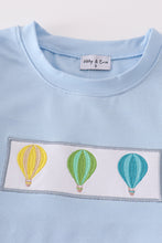 Load image into Gallery viewer, Blue hot air balloon embroidery boy set
