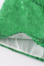 Load image into Gallery viewer, Green sequin mardi gras girl skorts
