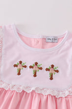 Load image into Gallery viewer, Pink easter cross embroidery girl set
