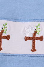 Load image into Gallery viewer, Blue easter cross embroidery boy set
