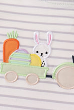 Load image into Gallery viewer, Easter stripe bunny applique girl set
