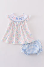 Load image into Gallery viewer, Blue I love mama embroidery girl bubble
