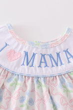 Load image into Gallery viewer, Blue I love mama embroidery girl bubble
