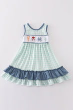 Load image into Gallery viewer, Blue marine creature embroidery girl dress
