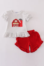 Load image into Gallery viewer, Red farm applique girl set
