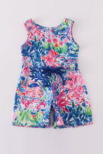 Load image into Gallery viewer, Blue undersea coral garden girl jumpsuit
