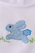 Load image into Gallery viewer, Leopard bunny embroidery boy gingham bubble
