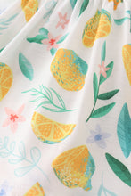 Load image into Gallery viewer, Green lemon pirnt girl bloomer set
