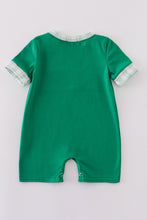 Load image into Gallery viewer, Green farm embroidery smocked boy romper
