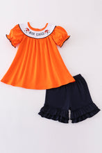 Load image into Gallery viewer, Navy orange war eagle embroidery girl set
