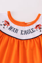 Load image into Gallery viewer, Navy orange war eagle embroidery girl set
