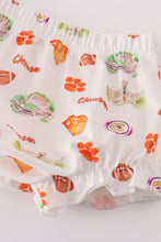 Load image into Gallery viewer, Orange clemson embroidery girl bloomer set
