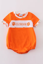 Load image into Gallery viewer, Orange clemson embroidery boy bubble
