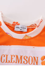 Load image into Gallery viewer, Orange clemson embroidery boy bubble
