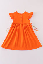 Load image into Gallery viewer, Orange clemson embroidery girl dress
