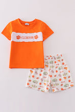 Load image into Gallery viewer, Orange clemson embroidery boy set
