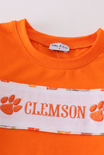 Load image into Gallery viewer, Orange clemson embroidery boy set
