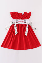 Load image into Gallery viewer, Red go dawgs embroidery dress
