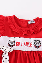 Load image into Gallery viewer, Red go dawgs embroidery dress
