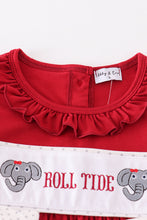 Load image into Gallery viewer, Maroon roll tide embroidery girl dress
